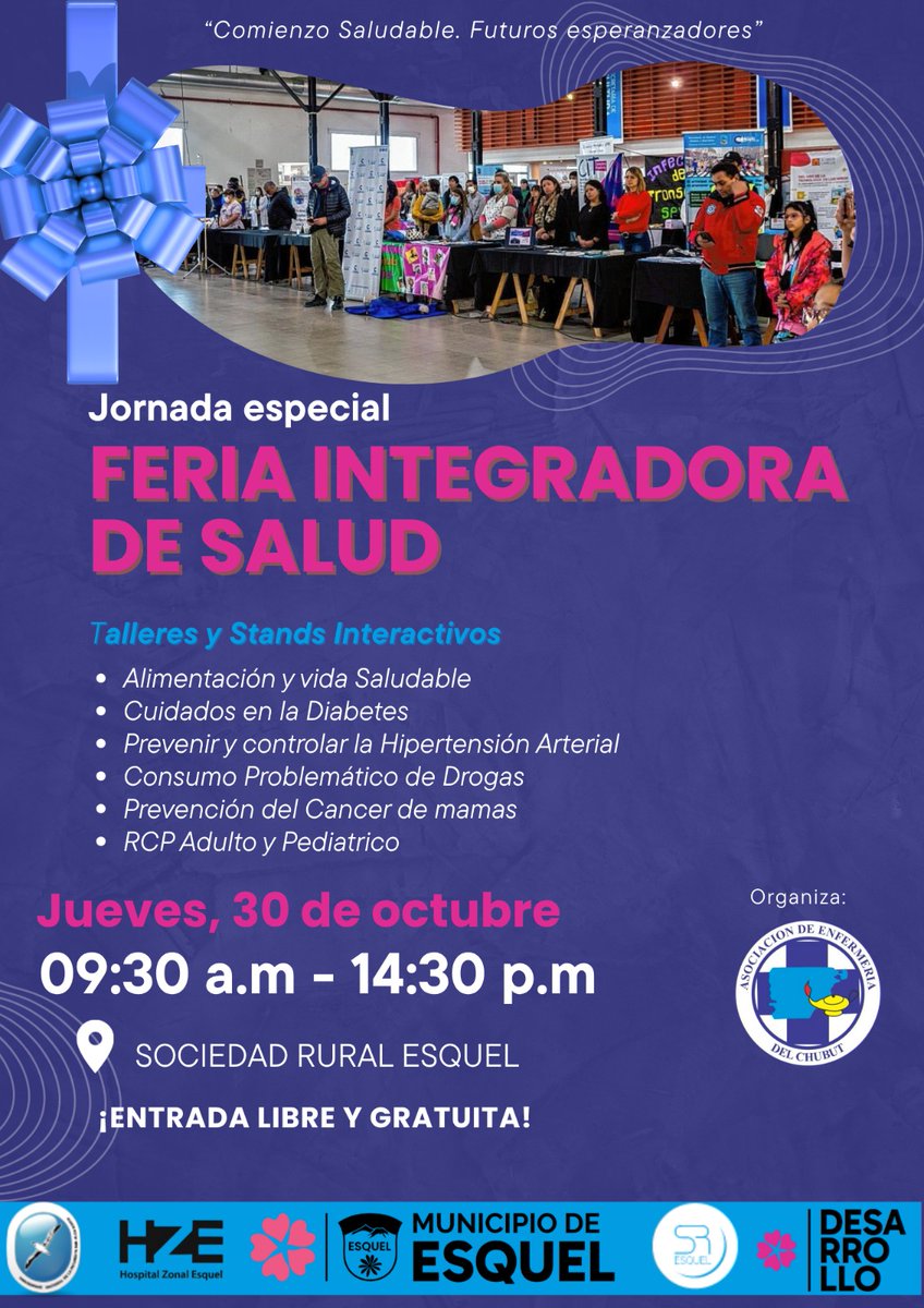 Canal4Esquel's tweet image. Feria Integradora de Salud: Esquel tendrá su 6ª edición con stands, charlas y RCP para la comunidad
canal4esquel.com.ar/feria-integrad…
#FeriaIntegradoraDeSalud
#asech
#Esquel