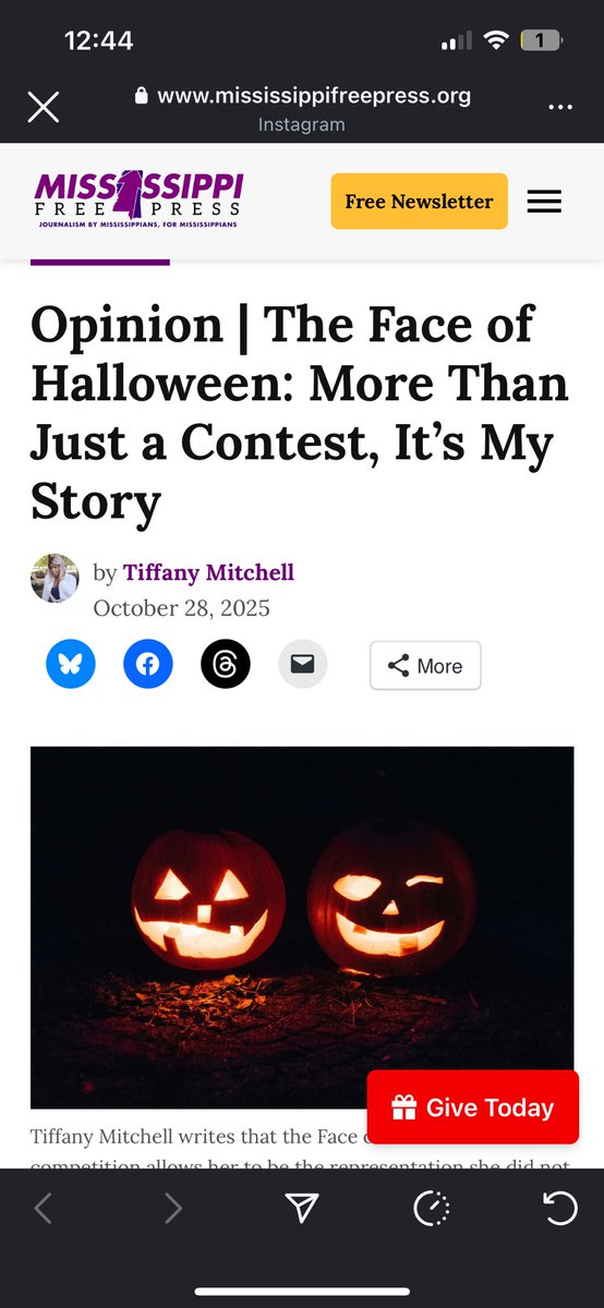 icy6318's tweet image. They say stars are born I say they’re written about 
Featured in the Mississippi Free Press for my piece “The Face of Halloween: More Than Just a Contest, It’s My Story.”
The story, the heart, I’m ready for all of it 
  #PressFeature #MFPVoice https://www.mississippifreepress