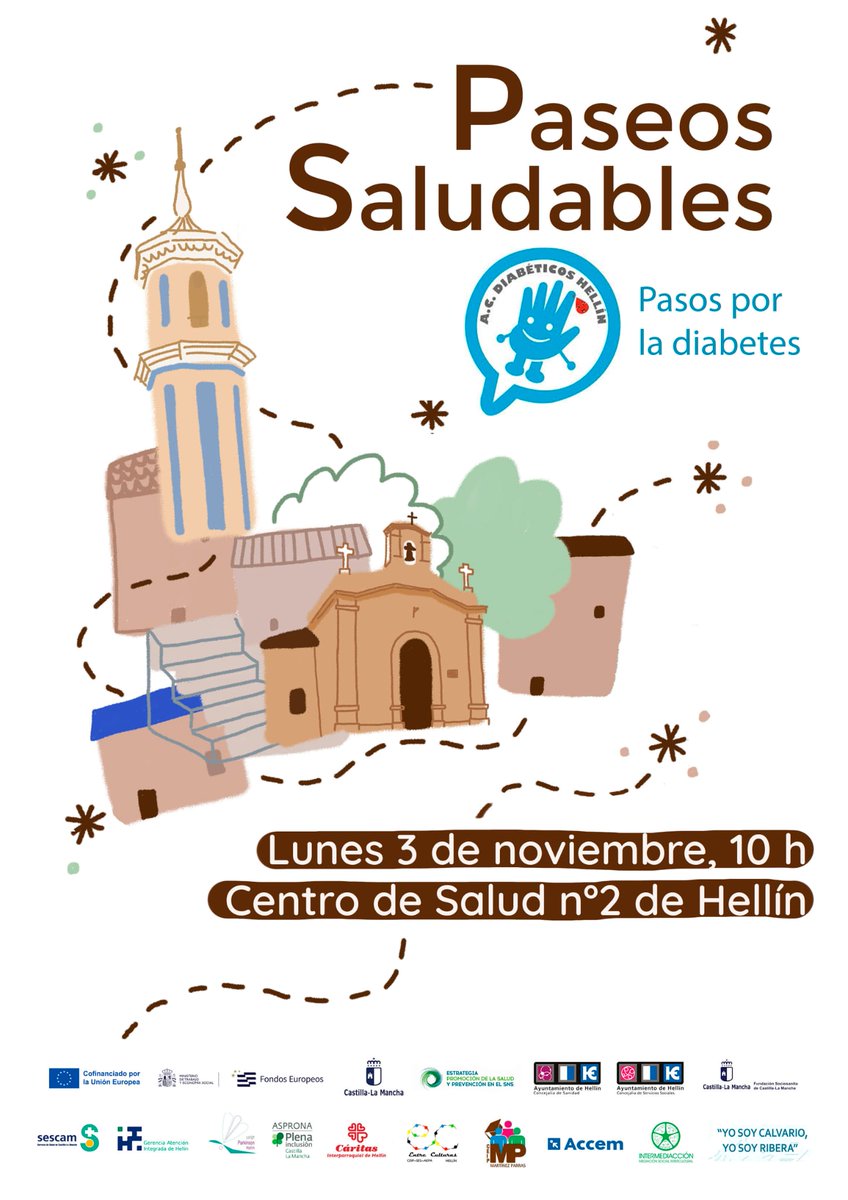 Paseo saludable por la #Diabetes con la ayuda de la Asociacion Comarcal Diabetes Hellín 💙
 📅 lunes 3 de noviembre 
 🕙 10:00
🏥 Salida desde el CS Hellín 2
¡No faltes!
#Salud12Meses #NoviembreDiabetes