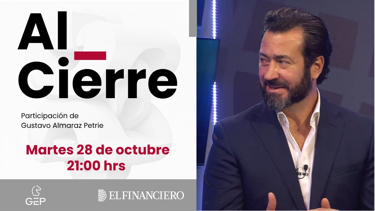 📺 Hoy a las 21:00 hrs. |  

<a href="/gustavoalmarazp/">gustavo almaraz p</a>, Presidente Ejecutivo de Grupo Estrategia Política, participa en #AlCierre con el análisis de la coyuntura política. Un programa de <a href="/E_Q_/">Enrique Quintana</a> y <a href="/LKourchenko/">Leonardo Kourchenko</a>, por <a href="/ElFinancieroTv/">El Financiero TV</a>. 

🔴Síguelo en vivo:  
🌐elfinanciero.com.mx/tv 

#Opinión