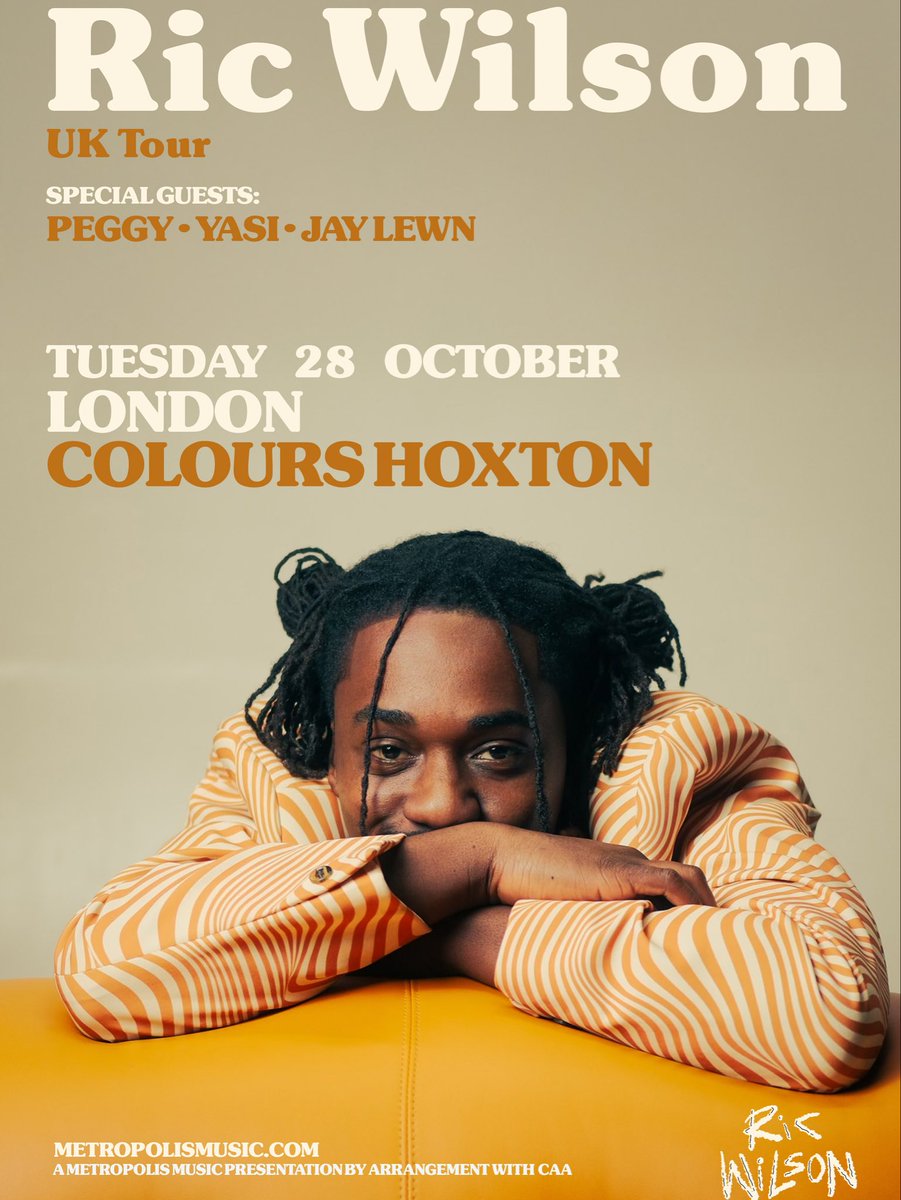 LONDON 🇬🇧
Tonight’s the night. <a href="/RicWilson/">disco ric</a> live at <a href="/ColoursHoxton/">Colours Hoxton</a> with special guests peggy , yasi , and jay Lewn bringing the vibes early.

Final UK stop let’s make it one to remember.
🎟️ Limited tickets left → ticketweb.uk/event/ric-wils…

#RicWilson #ColoursHoxton