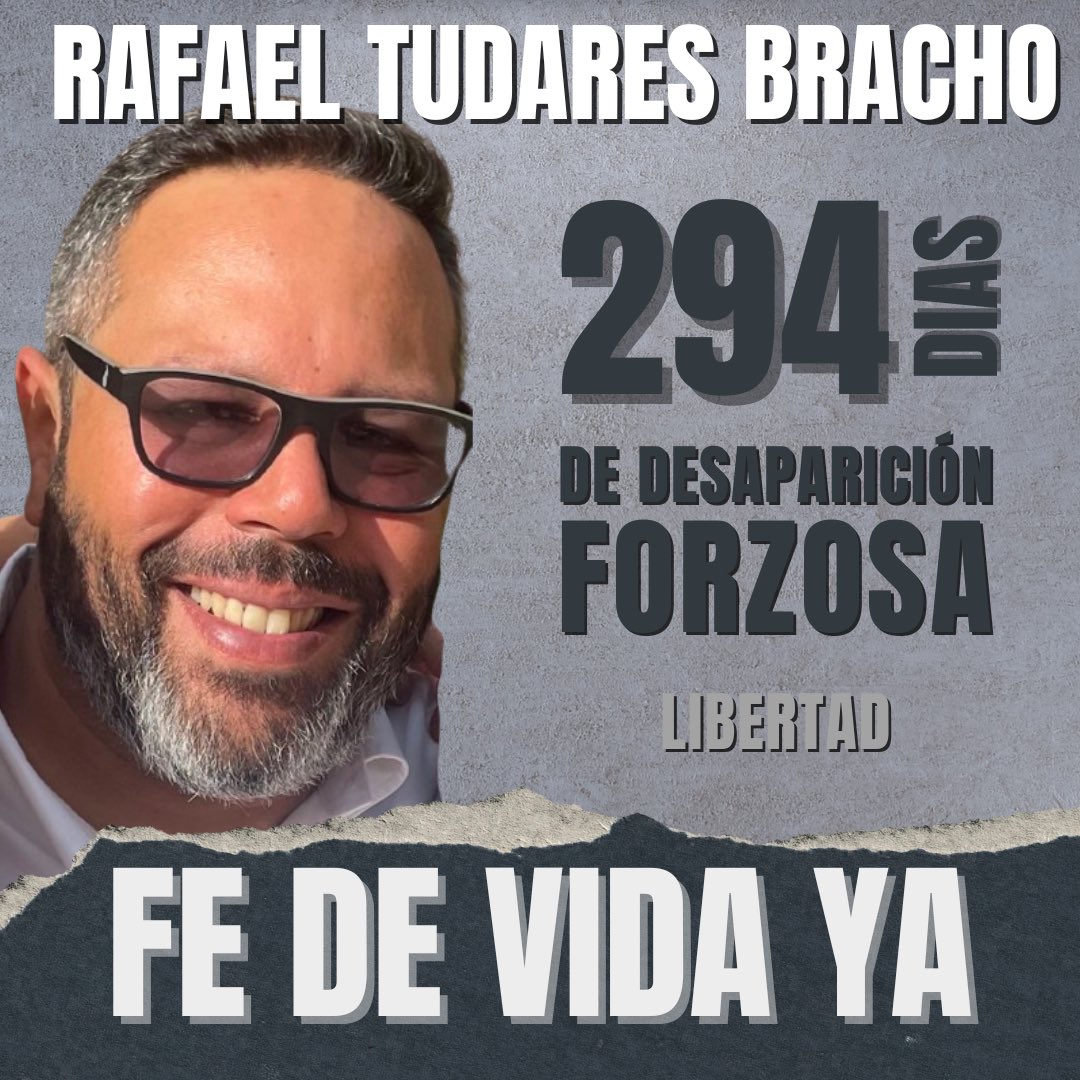El amor es bondadoso.
Han sido 294 días sin Rafael.
Su bondad y su luz permanecen entre nosotros, guiándonos en medio del dolor.

Que la Virgen del Carmen lo cubra con su manto y le conceda la protección y libertad a la que tiene derecho.