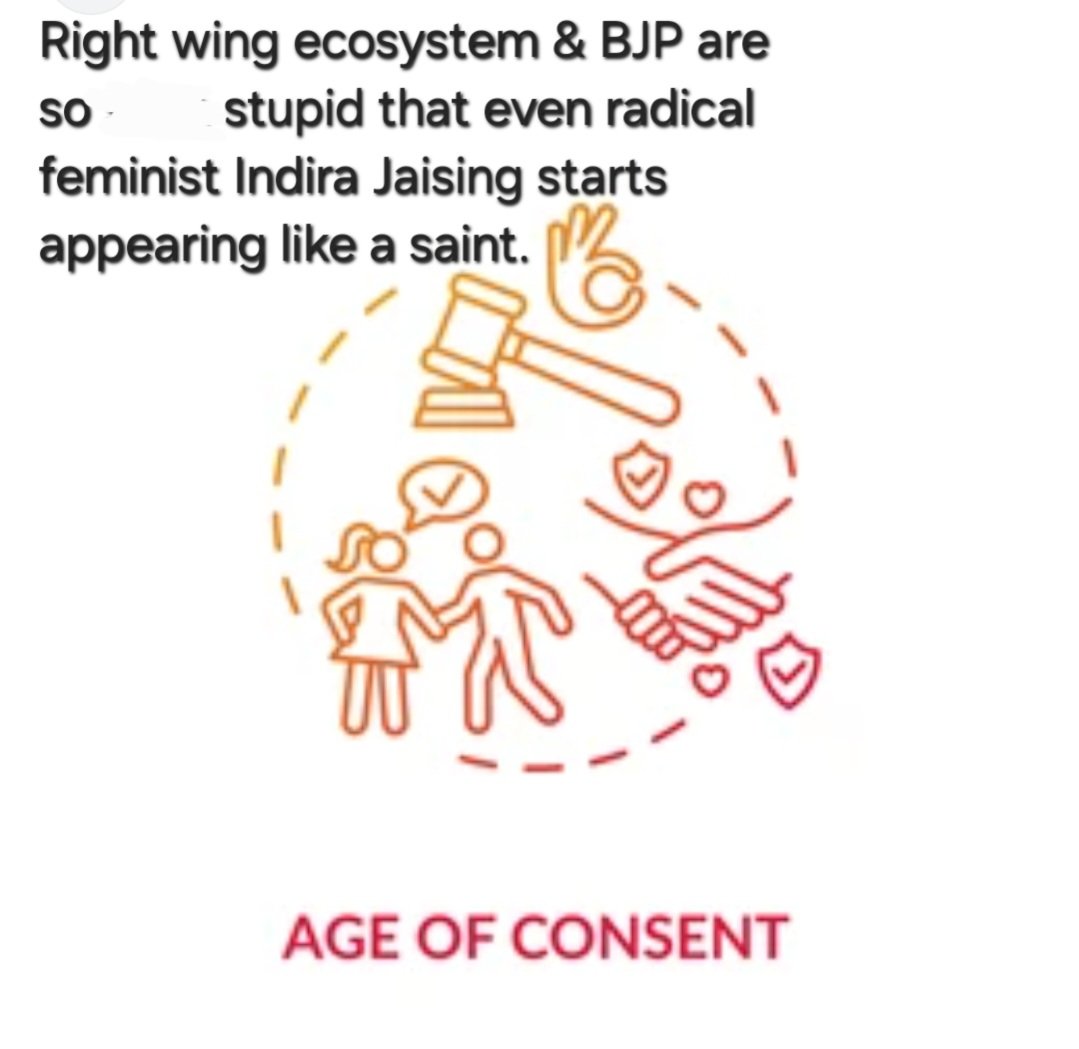 Right wing ecosystem &amp; BJP are so stupid that even a radical feminist like Indira Jaising has started appearing like a saint.

It is throwing innocent teen boys in prison in POCSO cases.

- Anil Murty, Co-Founder, SIFF