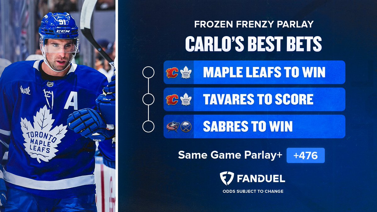 TSN_Edge's tweet image. THE FROZEN FRENZY RETURNS 🏒

With all 32 NHL teams in action, @MeghanChayka, @CarloColaiacovo, and @mike_p_johnson built us these Same Game Parlays @FanDuelCanada 👀