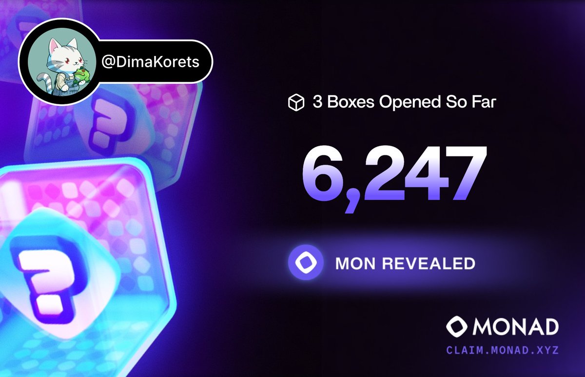 DimaKorets's tweet photo. Shoutout to HypurrNFT - never touched Monad and still got an airdrop. 6K tokens on day 1/3 https://t.co/mkcb64C8u9