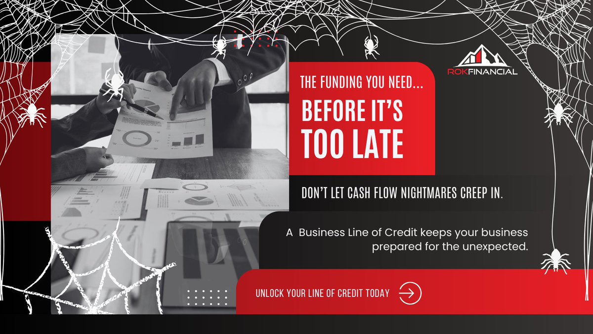 ROKFinancialLLC's tweet image. 🕸 Don’t let a cash flow nightmare sneak up on you…

Unlock your business line of credit before it’s too late! 🧟‍♂️

✔ Fast funding
✔ Flexible access
✔ Prepared for the unexpected

#ROKFinancial #BusinessLineOfCredit #HalloweenHustle #CashFlowRelief #ScaryGoodFunding