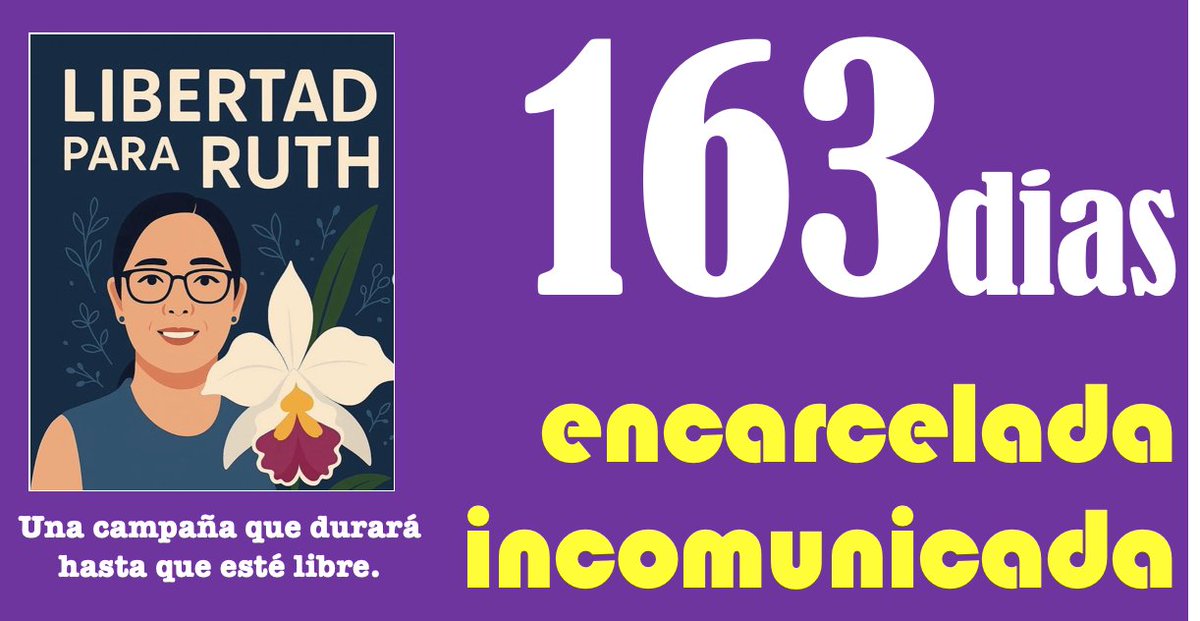 LibertadxRuth's tweet image. Ruth López: 163 días
Enrique Anaya: 142 días
Alejandro Henríquez: 168 días
José Ángel Pérez: 169 días
Eugenio Chicas: 257 días
Fidel Zavala: 246 días
José Santos Melara &quot;Pepe&quot;: 517 días
Ernesto Muyshondt: 1,517 días
#LibertadParaRuth y todos los presos políticos
#TenganDecencia