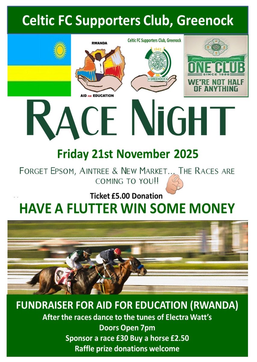 GreenockCeltic's tweet image. Tickets are now on sale from the club’s reception desk.🏇🏿🏇🏿🏇🏿
