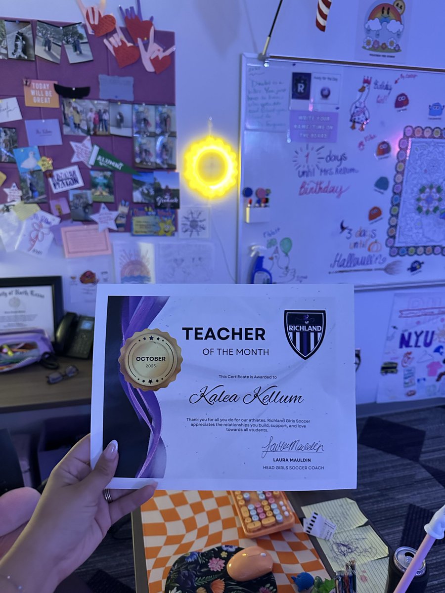 I’m incredibly honored and grateful to be named <a href="/GirlsSoccer_RHS/">Richland Girls Soccer</a> Teacher of the Month for October! Such an awesome surprise, and like an early birthday gift to top it off 💜 #WeAreRichland