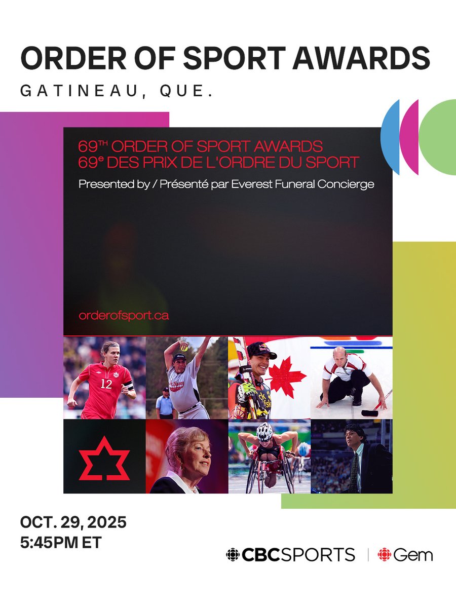 cbcsports's tweet image. WEDNESDAY | Watch the 2025 Order of Sport Awards, where Christine Sinclair, Kevin Martin, Erik Guay and more will be inducted into Canada&apos;s @sportshall 🇨🇦

Watch here: youtube.com/watch?v=64ho1P…