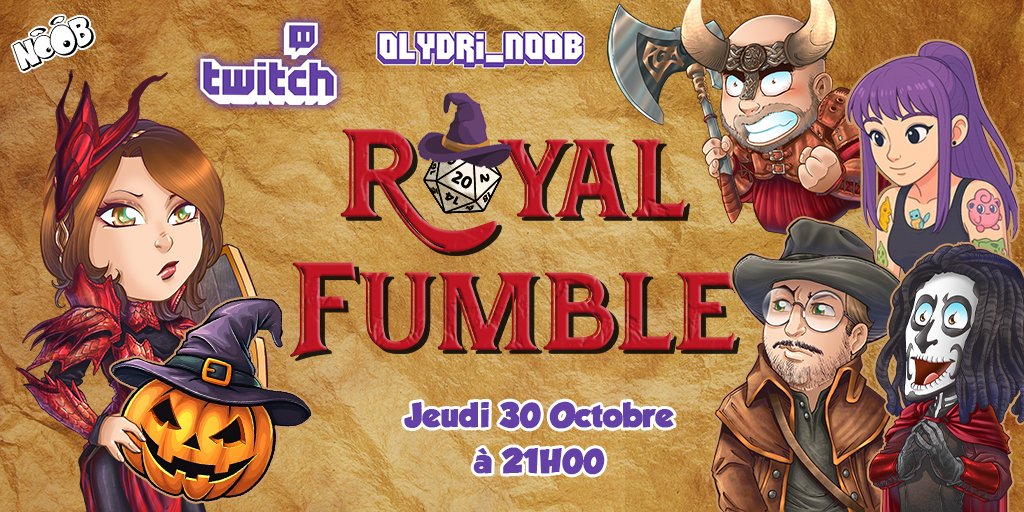 Jeudi on se retrouve pour une soirée Royal Fumble ensorcelante avec T-man, Crochette, Spectro et Fordisson Jones 🎃 ! <a href="/Olydri_Noob/">Noob - Olydriverse</a> <a href="/TManGD/">T-Man - G.Durand</a> <a href="/CaptainCrochet_/">Captain Crochet</a> <a href="/argol83/">Argol</a> 🧙🧙‍♀️🧙‍♂️