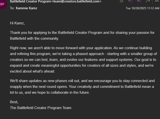 disappointing but doesn't surprise me because I just don't stream on Twitch anymore cause of the back door politics! I've yet to see Rumble or let's be honest, mid-size TikTok accounts ever get a chance to prove themselves! Call of duty is the same way!! <a href="/Battlefield/">Battlefield</a>  <a href="/CallofDuty/">Call of Duty</a>
