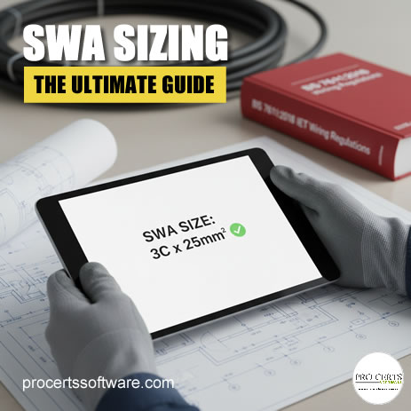ProCerts's tweet image. If you&apos;re designing any external power run (garage, workshop, EV charger), you know SWA sizing requires juggling multiple Correction Factors.

Don&apos;t waste time cross-referencing tables → Get This: procertssoftware.com/blog/mastering…

#BS7671 #CableSizing #ElectricalSoftware