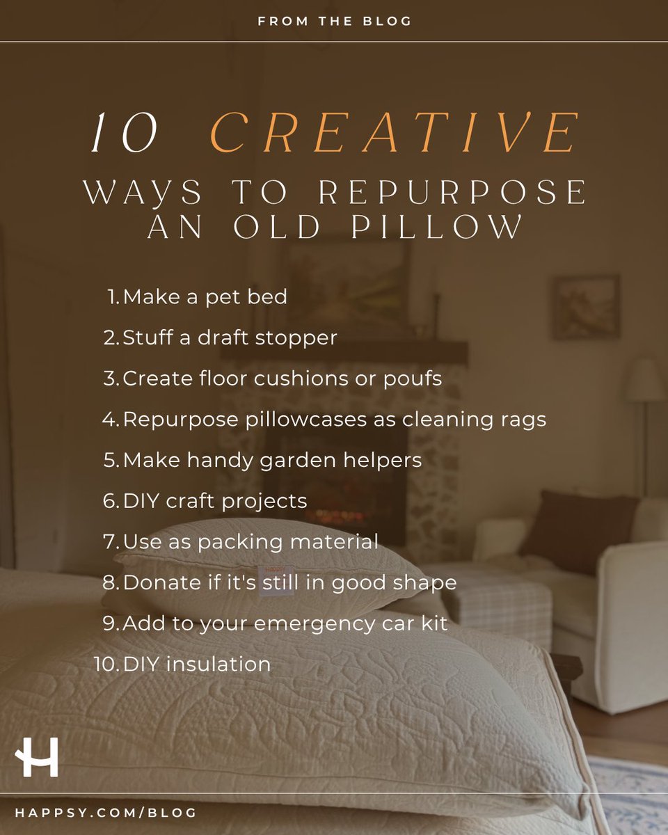 Don’t trash old pillows – transform them! Sustainability doesn’t require perfection. Instead, focus on making small, smart choices with what you already have.

Learn more about how to repurpose your old pillow on our blog: happsy.com/blog/ways-to-r…