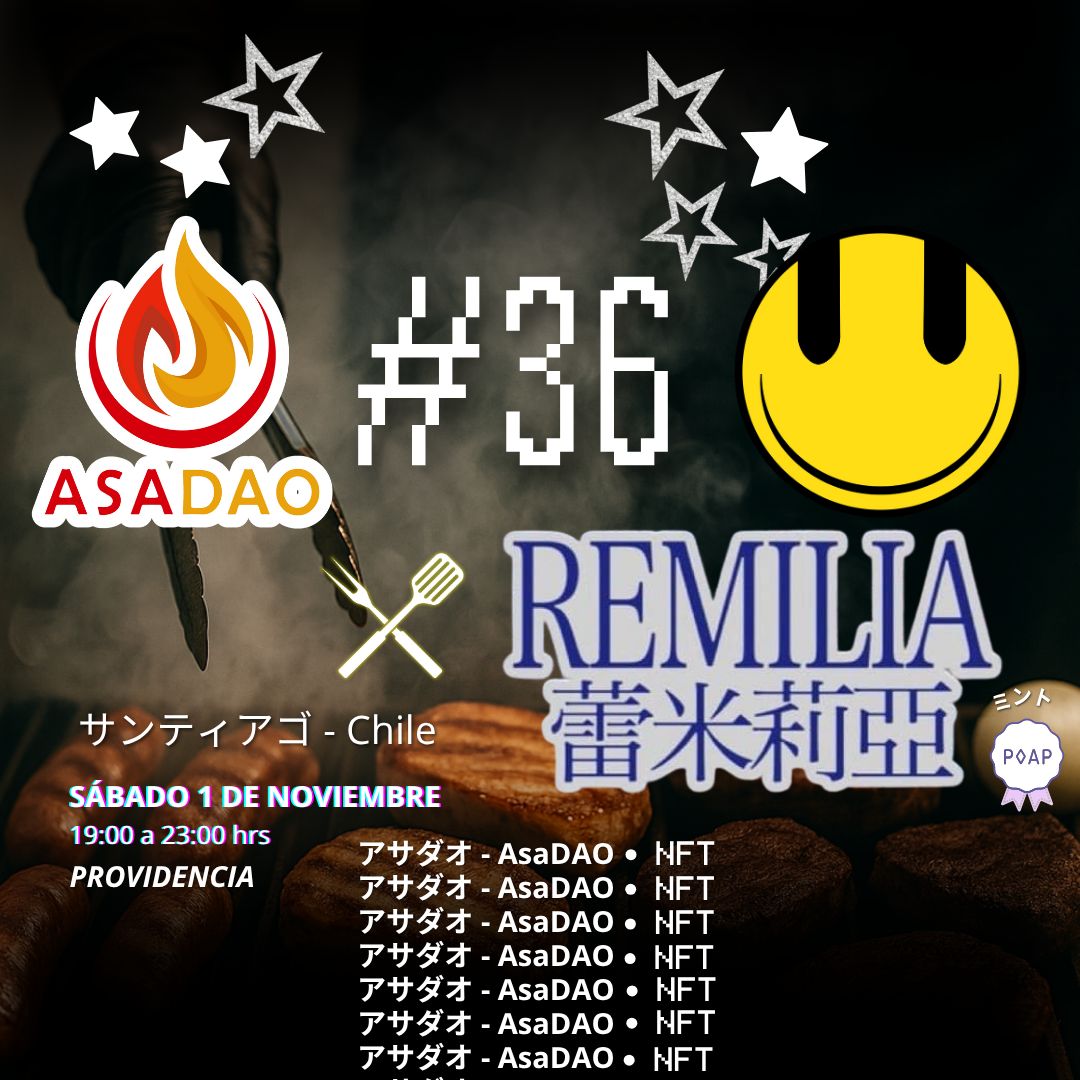 ★REMILIA LATAM PRESENTA★

Remilia LATAM presenta, como parte del "REMILIA LATAM TOUR"
 
★ ASADAO #36 X REMILIA★
🇨🇱 Chile

★ Sábado, 1 de Noviembre.
Providencia, Santiago de Chile.

★Te esperamos con carne, verduras, cervezas, bebidas, Djs y más.
