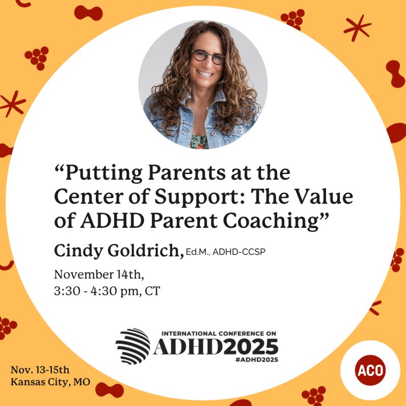 I will be presenting "Putting Parents at the Center of Support: The Value of ADHD Parent Coaching" at the 2025 International Conference on ADHD on November 14th.

Register at: theadhdconference.org
#ADHD  #ADHD2025 #ADHDConference