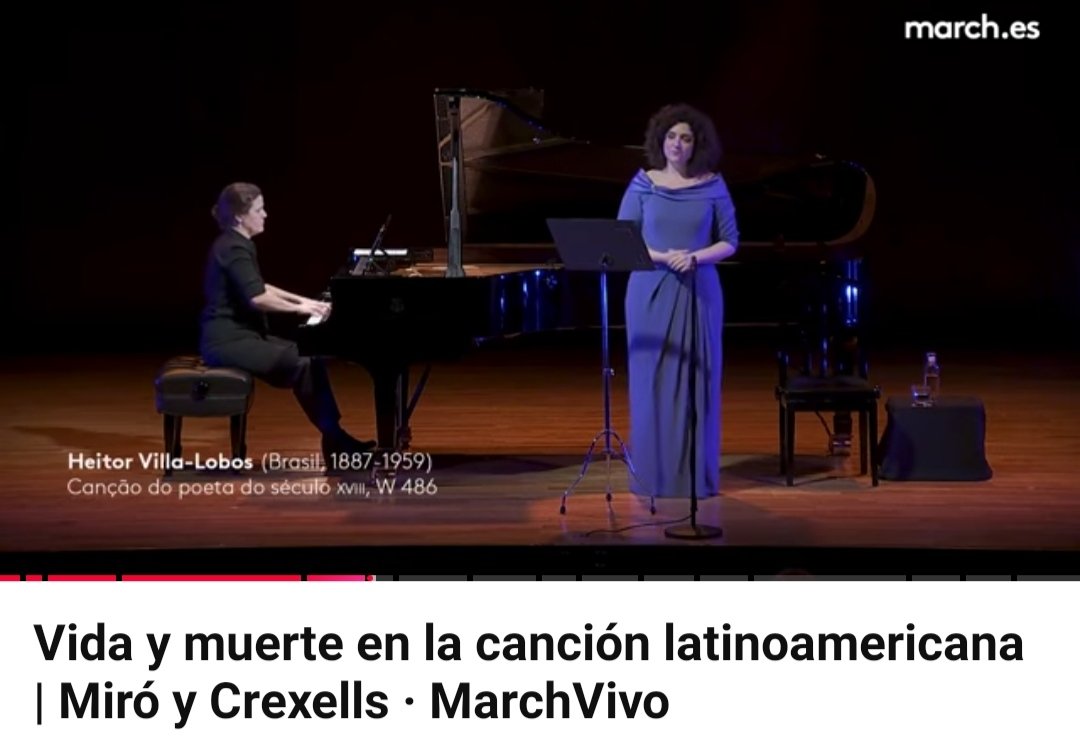 Ya está disponible en el Canal March Vivo de <a href="/la_march_madrid/">Fundación Juan March</a> el recital de Canción latinoamericana que hicimos el pasado marzo junto a la pianista Anna Crexells y la actriz Flor Saraví. Espero que lo disfrutéis🎶🎥❤ youtu.be/7WYV1ngxtek?si…