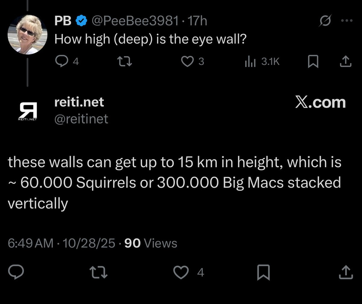 Explaining a hurricane eye the only way an American can understand: burgers