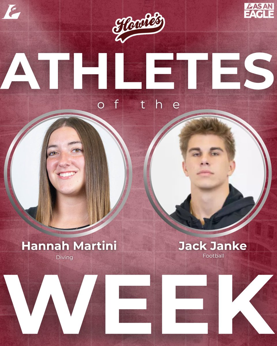 Congratulations to Hannah Martini and Jack Janke, this week's <a href="/HowiesLaCrosse/">Howie's on La Crosse</a> Dynamite Student-Athletes of the Week. 

<a href="/UWLSwimDive/">UWL Swim and Dive</a> 
<a href="/UWLEagleFB/">UW-La Crosse Football</a> 

uwlathletics.com/2025-26howies