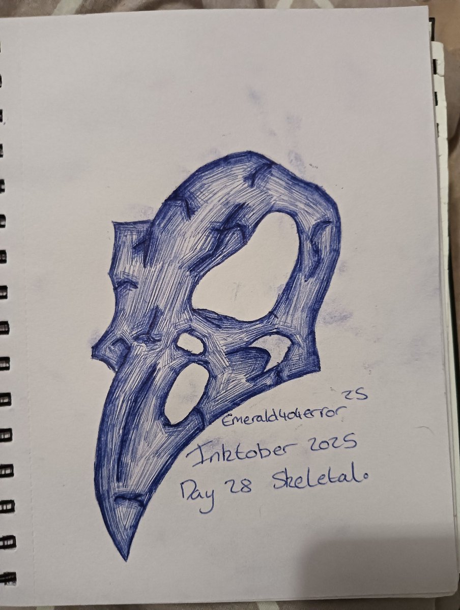 Emerald404error's tweet image. #inkober #inktober2025 #inktoberday28 #inktoberday28skeletal #artchallenge