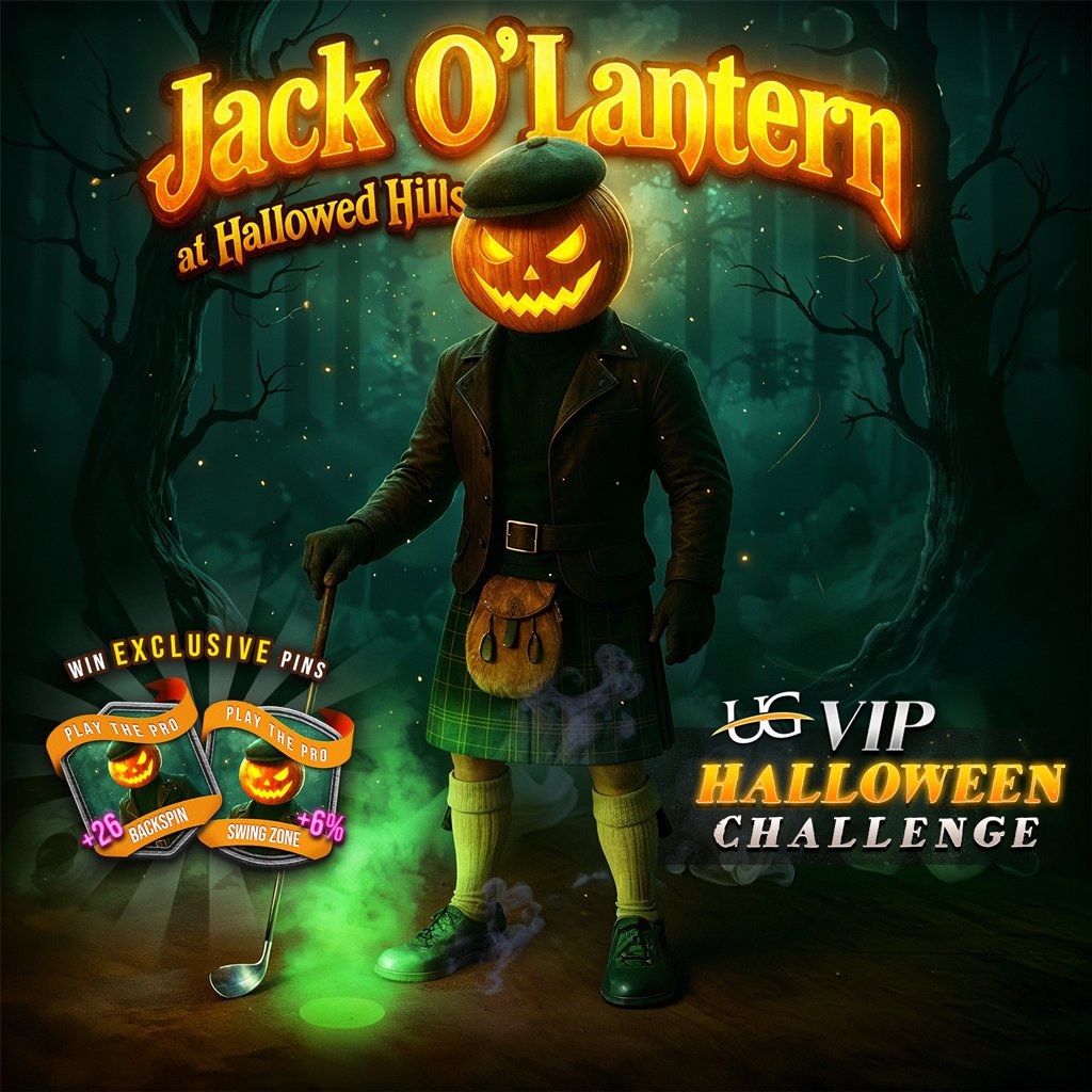Hallowed Hills has a special visitor this Halloween… Jack O'Lantern is here, in a brand new VIP Challenge! He's only here for a limited time, so grab your clubs and hit the course before he vanishes. He has a few TRICKS up his sleeve but the TREATS will be worth it! 🎃🏌️👻