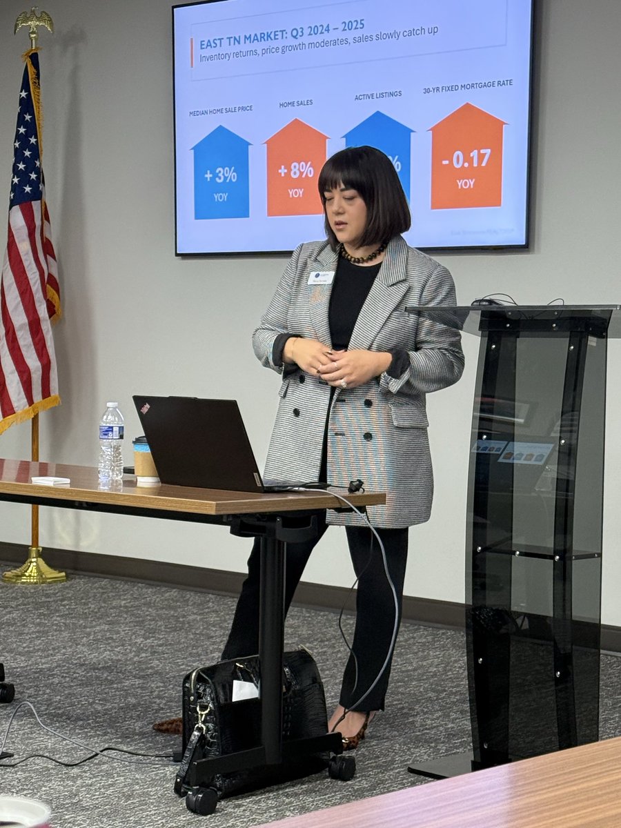 ACChamberTN's tweet image. We had a great morning yesterday at our 2025 Q3 Housing Update 🏡✨

Thank you to Maria McHale with East Tennessee REALTORS® for sharing valuable insights on our regional housing market and what it means for Anderson County’s future growth.