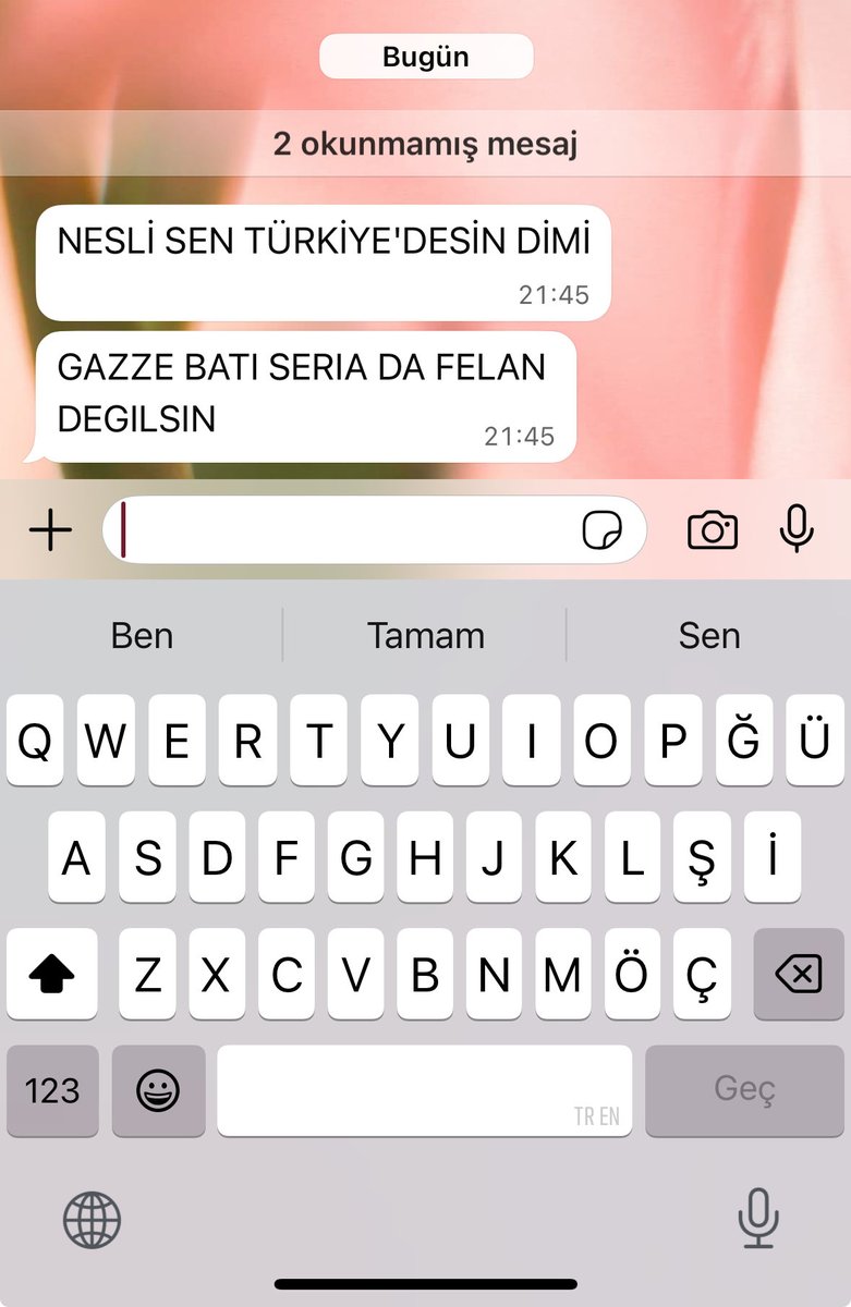 İki yeni okunmamış mesaj