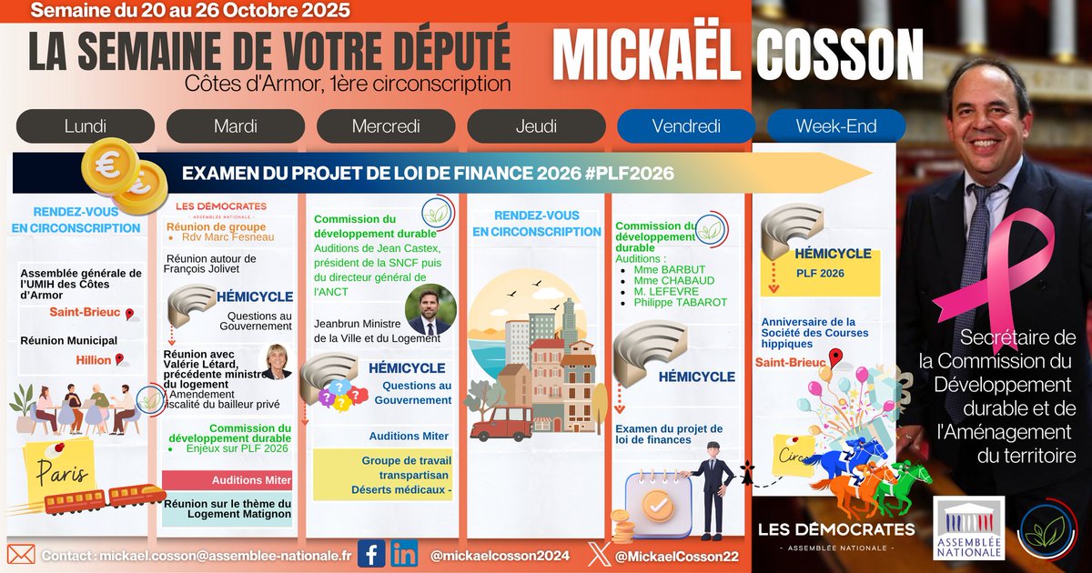 📢 Quels ont été les temps forts de ma semaine ?...
👉🏼 Retrouvez l'essentiel de mon agenda parlementaire du 20 au 26 octobre 2025 🗓️