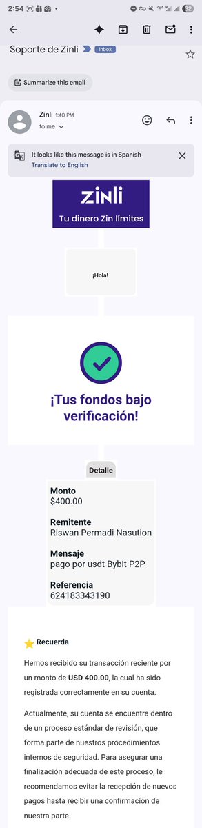evolution_choco's tweet photo. @SomosZinli me acaban de intentar estafar por 400$ escribiéndome desde el email soporte@soporte-zinli.com. Fue extremadamente convincente el phishing. Recomiendo notificar a otros usuarios para que estén alertas!! https://t.co/6jZpjPvOHg