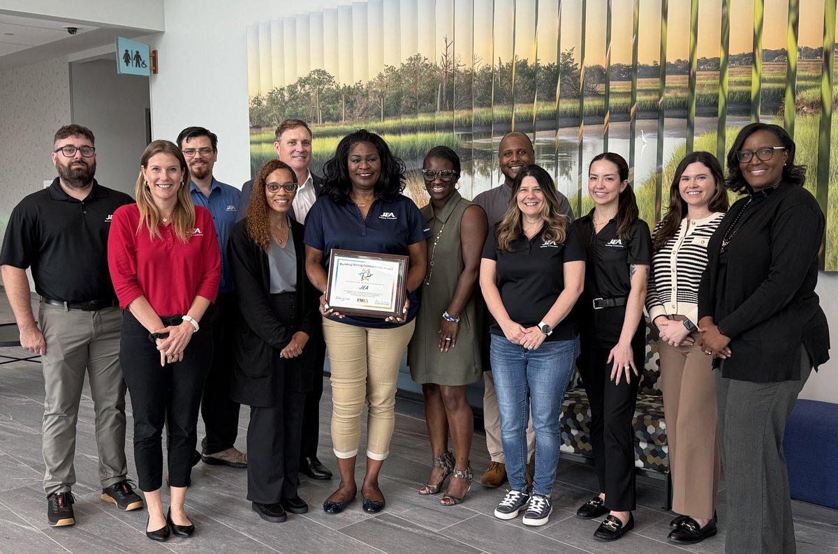 NewsfromJEA's tweet image. JEA is proud to be among the 19 Florida #PublicPower communities receiving @flpublicpower Building Strong Communities Award, recognizing #FLPublicPower’s efforts to enhance the quality of life in our communities and make our communities vibrant places to live. #BuildingCommunity
