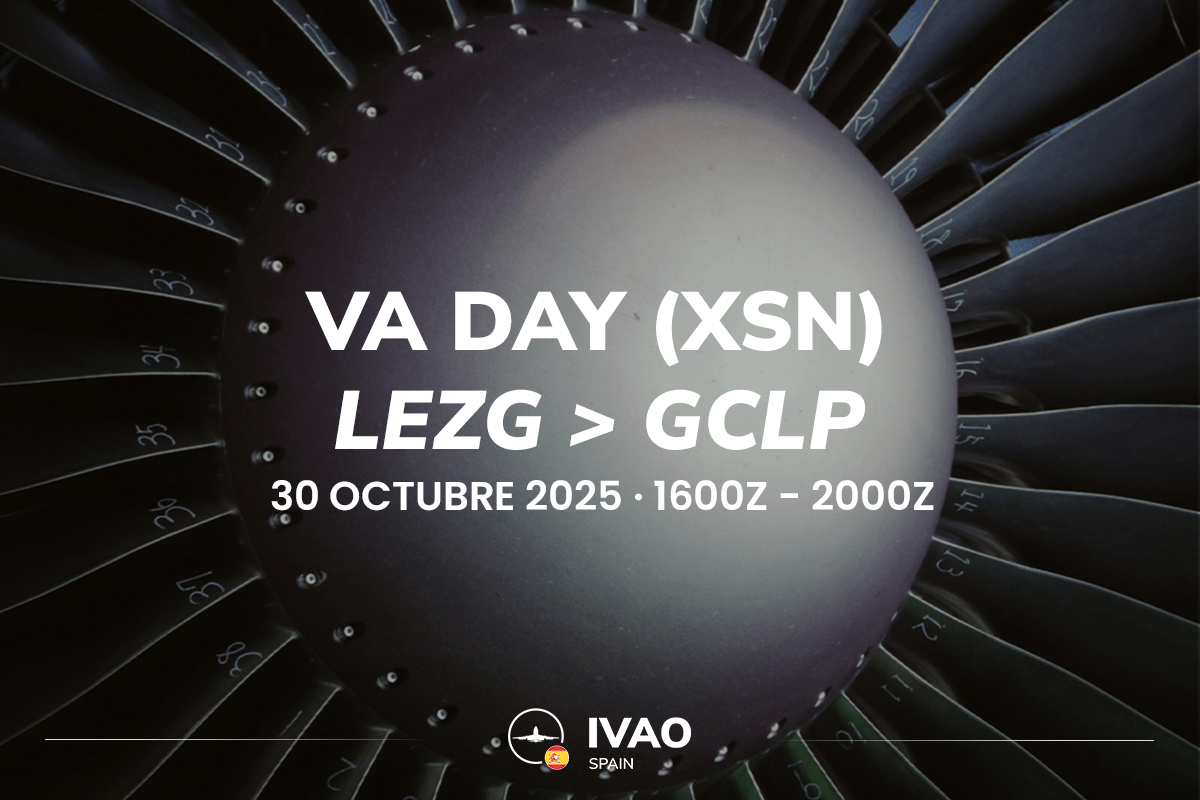 IVAOES's tweet image. ¡Cerramos los Fly &amp;amp; Coffee del mes de octubre con el VA Day! En esta ocasión Air Spain nos trae un vuelo desde Zaragoza con destino Gran Canaria 🛫