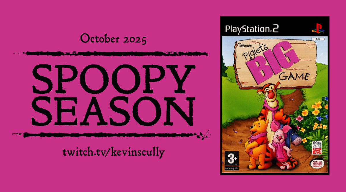 kevinscully's tweet image. Tonight at 20:00 GMT 
SPOOPY SEASON!

Our final ride with Nightmare warrior Piglet!
Rabbit and Tigger are being hounded in their sleep, and only Piglet can help! 

twitch.tv/kevinscully