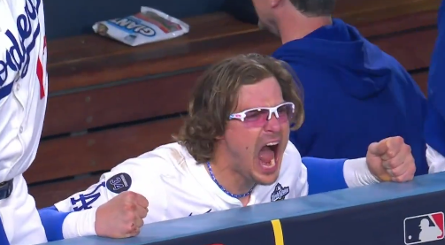 ShotimeLAD's tweet photo. I don't think I've ever seen Kiké this excited in all 87 Dodger postseason games that he's played in. When he says how special this group is it really means a lot. 🥹 https://t.co/cG1vnxNJ0J