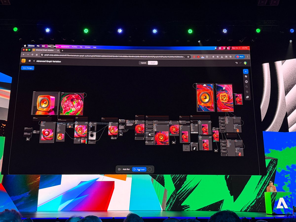 vquinn's tweet image. Adobe reveals Project Graph, which helps you create or capture your best workflows and share them across projects or with other creators. Project Graph is a live, node based tool and saves your workflows as &quot;capsules&quot; - looks incredibly powerful!  #AdobeMAX #ProjectGraph