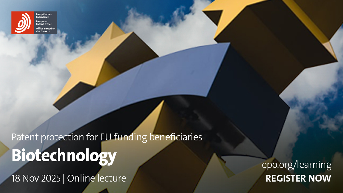 🔔 Join our free online lecture on how EU funding beneficiaries in #biotechnology can protect and make the most of their inventions.

🤝 In co-operation with the European IP Helpdesk
📌 Sign up today: bit.ly/3LsNqJU 

#IPTraining