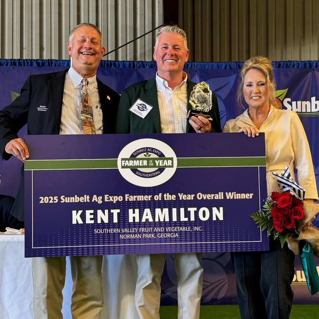 Thank you to everyone who visited with us at the 2025 Sunbelt Ag Expo. 

Congratulations to Kent Hamilton of Norman Park, Georgia, the 2025 Sunbelt Ag Expo Southeastern Farmer of the Year.