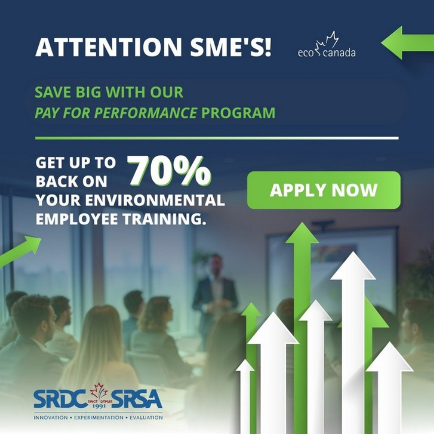 ecocanada's tweet image. Upskill Your Team &amp;amp; Save Big! 📈

Small and mid-sized businesses can now get 70% of training costs covered, up to $2,100 per employee, through ECO Canada’s Pay for Performance program.

Don’t miss out, apply now: eco.ca/training-rebat…

#TeamDevelopment #TrainingSupport