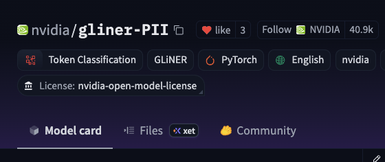 fujikanaeda's tweet image. Scalable PII entity detection is an important step in making sure pre/post/sft data is safe. Our team has introduced a new GLiNER PII model on 🤗 as well as the 200k samples used to train &amp; evaluate it (Nemotron PII). 
synthetic data generated using nemo data designer!