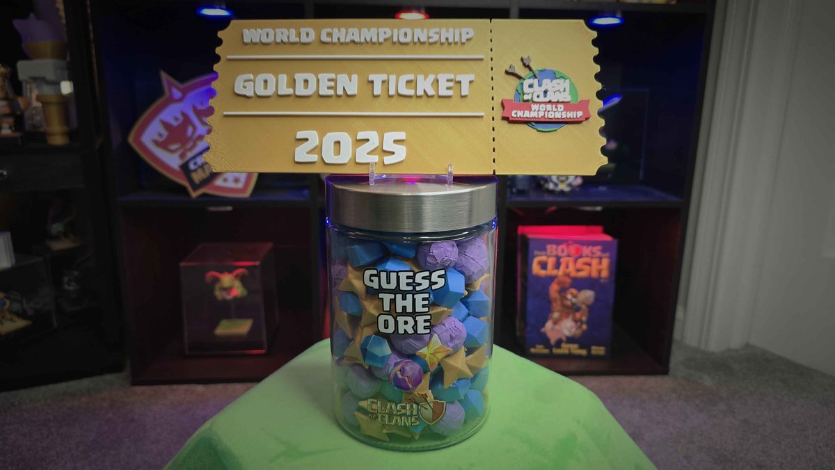 Guess The Ore to Win the Ore! #ClashOfClans 

I'm flying out to the World Finals today and I'm giving everyone a shot at winning some ORE!

Guess how much ore is in this jar to WIN the Ore! forms.gle/x2TqTwLR4zJXoo…

Winner Revealed on November 2nd after World Finals!