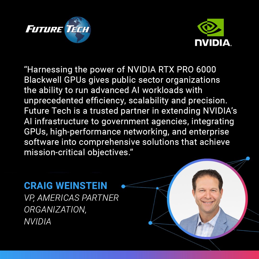 Future Tech is proud to help accelerate federal AI innovation.

In collaboration with <a href="/nvidia/">NVIDIA</a>, <a href="/DellTech/">Dell Technologies</a>, <a href="/RedHat/">Red Hat</a>, and <a href="/DDNintelligence/">DDN</a>, we supported <a href="/northropgrumman/">Northrop Grumman</a> in launching a next-gen Enterprise AI Factory.

🔗Details: ftei.com/news/future-te…