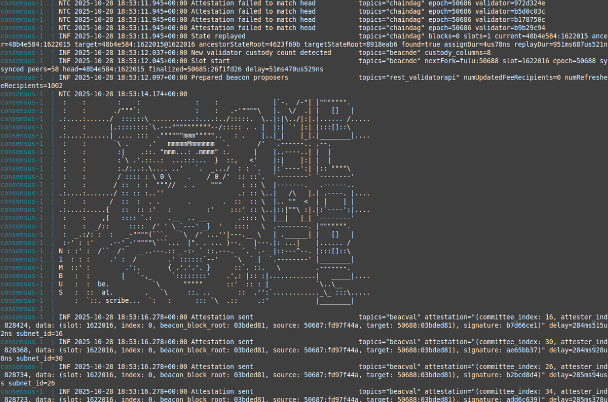 poojaranjan19's tweet photo. 🚀 Fusaka is now activated on the #Hoodi testnet!
Congrats to all client teams, validators, and the @ethPandaOps crew for making it happen.
Chugging along toward mainnet… 🐼💪
#ethereum #testnet https://t.co/w4khxgM4ON