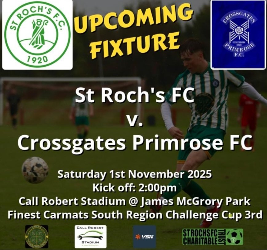 Fixture Update
On Saturday we welcome Crossgates Primrose in the 3rd Rnd of the <a href="/SouthChallenge/">FinestCarMats.co.uk South Challenge Cup</a> Cup. Kick off has moved back to 2pm.
Adults £9
Conc £5
U16s Free
Season Tickets NOT valid.
We can now accept debit/credit card payments at the gate, merch stall and outside kiosk.