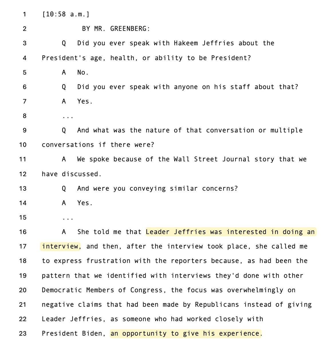 Democrats have been making TikToks for five weeks.

According to a Biden aide, you were interested in doing media interviews to cover up for his mental decline last year.

Stop lying to the American people and tell your party to open up the government.