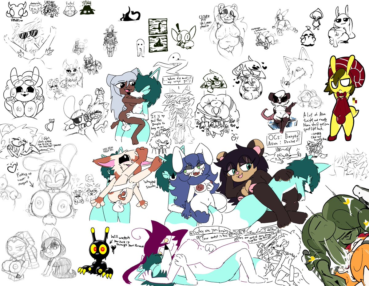 Monthly drawpile has concluded, We watched some good funny spooky movies  n doodled a buncha freaks!!