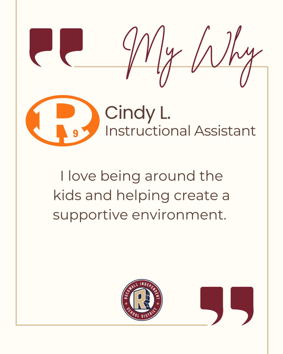 Every day, our incredible staff members make a difference in the lives of students — not just through teaching and guidance, but through care, connection, and purpose.

At Rockwall ISD, our why is simple: we believe in supporting every student’s growth, success, and well-being
