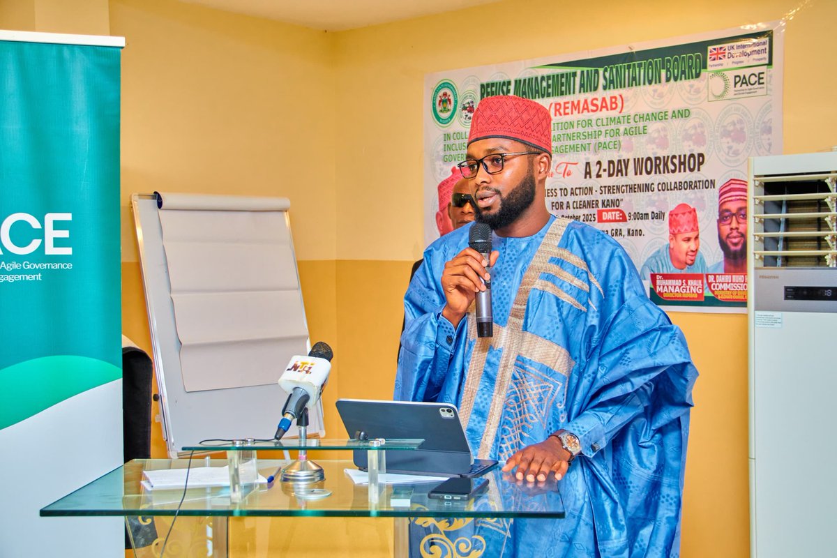 DahirMHashim's tweet image. The 2-Day Stakeholder Workshop on Waste Management, organised by REMASAB in partnership with PACE, opened today in Kano under the theme “From Awareness to Action – Strengthening Collaboration for a Cleaner Kano.” The workshop sets the stage for practical strategies to transform…