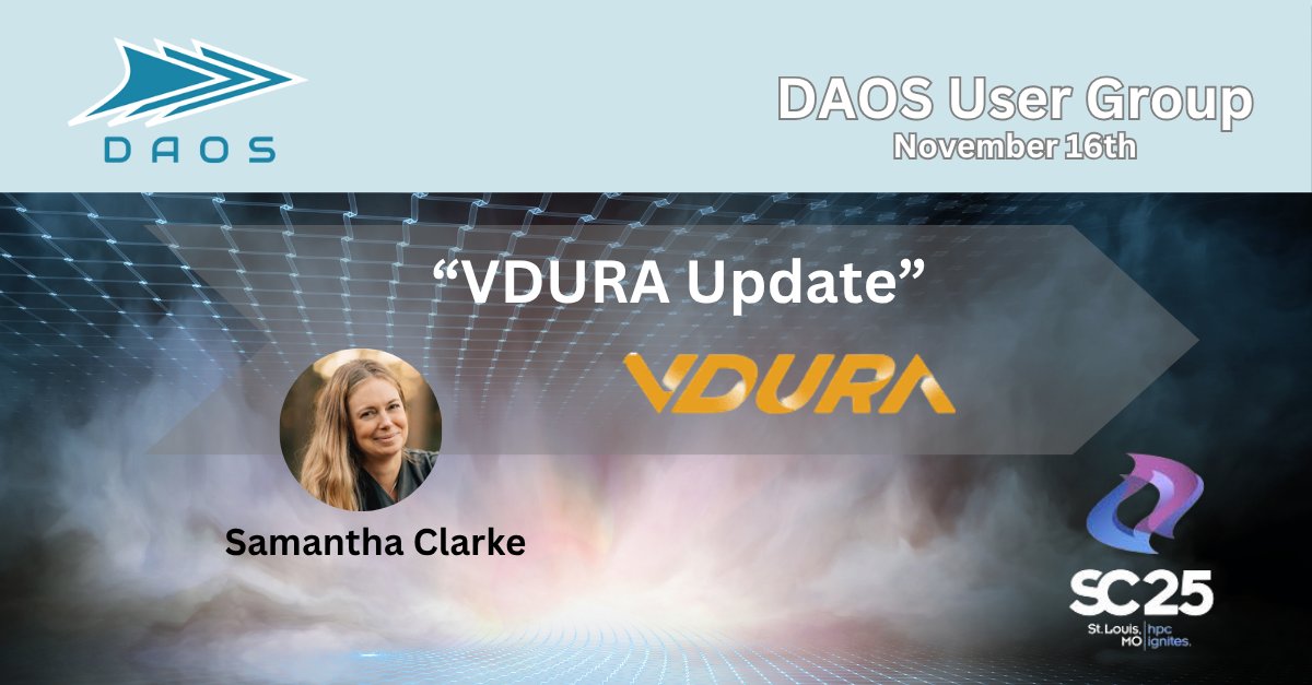 Don’t miss an update by <a href="/VDURAinc/">VDURA</a> at the DAOS User Group (DUG) on November 16th. DUG is being held adjacent to Supercomputing ‘25. Check out the DUG agenda, join us! | tinyurl.com/44mx82jh
#DAOS #HPC #SC25 #OpenSource