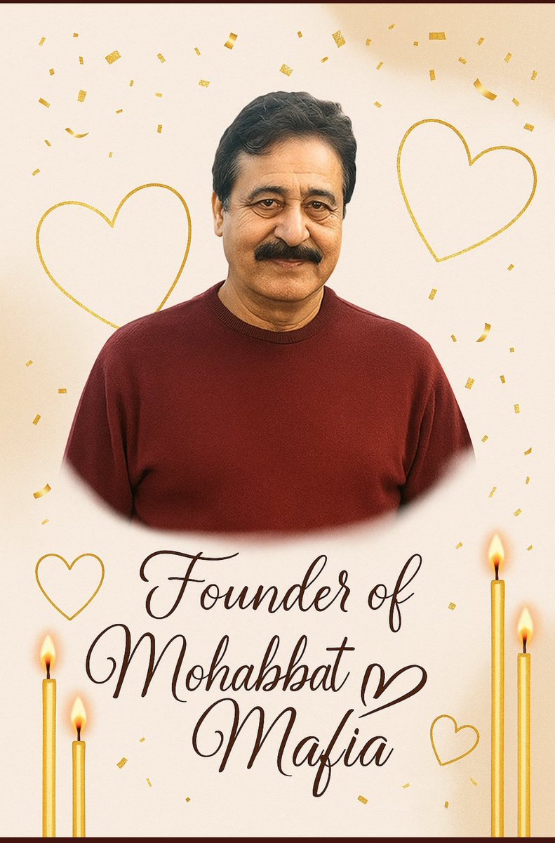 #HBDSirShafqat
#محبت_مافیا
استاد محترم جناب سر شفقت کی سالگرہ کے پرمسرت موقع پر دلی مبارکباد! 🎉
آپ کی رہنمائی نے ہمیں سوچنے، سمجھنے اور بہتر انسان بننے کا سلیقہ سکھایا۔
دعا ہے کہ اللہ تعالیٰ آپ کو صحت، خوشیوں سے نوازے آمین 
<a href="/shafqatmm1/">Shafqat Ch</a>