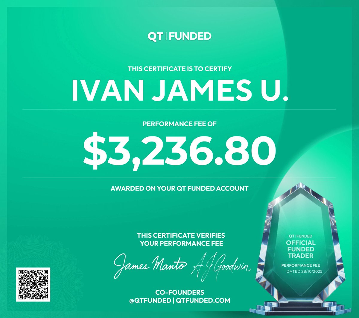 I just followed their rules and got paid just like that. 

BIG THANKS <a href="/QtFunded/">QT | FUNDED</a> <a href="/AlexQuantTekel/">Alex</a> 💚

QT delivered.