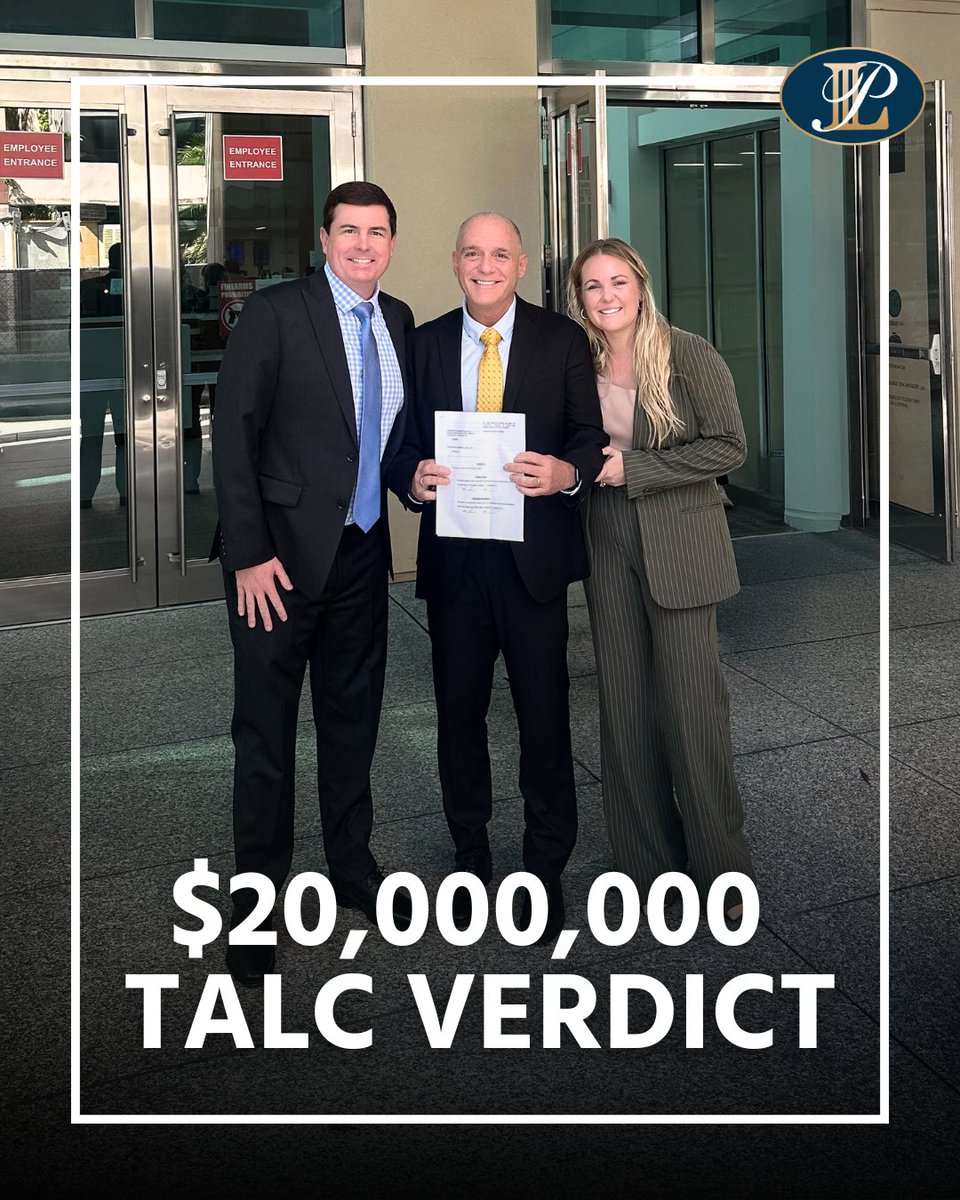 Following a seven-week trial, the jury deliberated for 2 hours before issuing $20,000,000 in favor of several clients who experienced significant health complications associated with talcum powder products.

This powerful result was achieved through the dedication and skill of